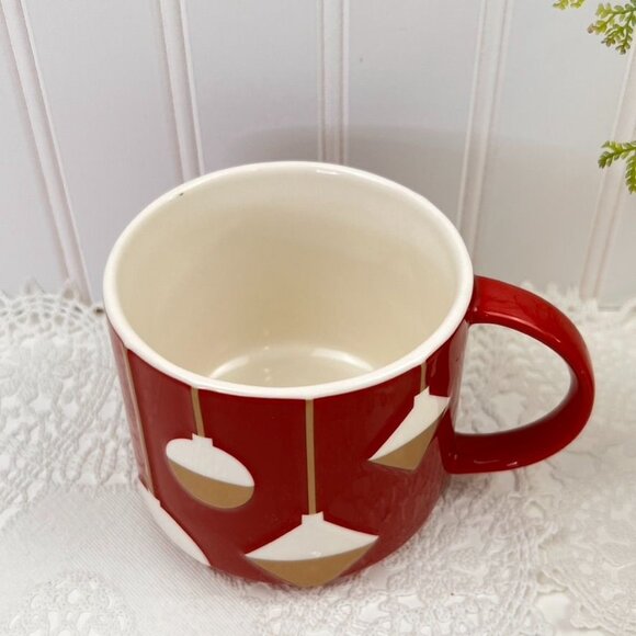 Starbucks 2012 Christmas Holiday Mug 12 oz Bone China Red Ornament Design - Picture 6 of 8